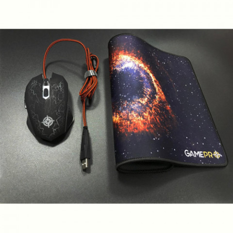 Миша GamePro GS347 Black USB + килимок
