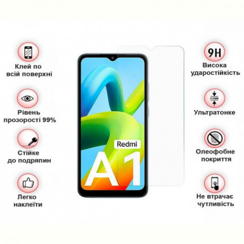 Захисне скло BeCover для Xiaomi Redmi A1 Crystal Clear Glass 3D (708126)