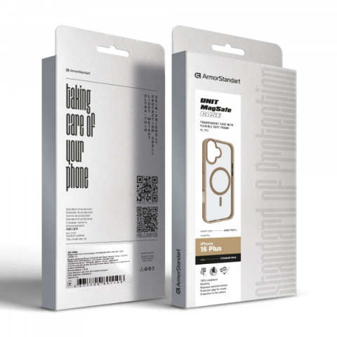 Чохол ArmorStandart Unit MagSafe для Apple iPhone 16 Plus Titanium Gold (ARM79291)