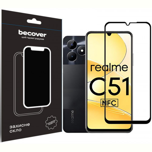 Захисне скло BeCover для Realme C51 Black (710301)