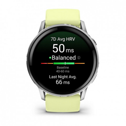 Смарт-годинник Garmin Venu 4 45mm Silver with Citron Silicone (010-03014-42)