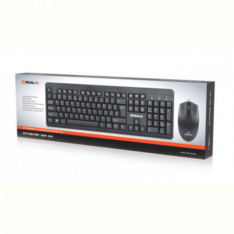Комплект (клавіатура, миша) REAL-EL Standard 504 Kit Black (EL123100037)