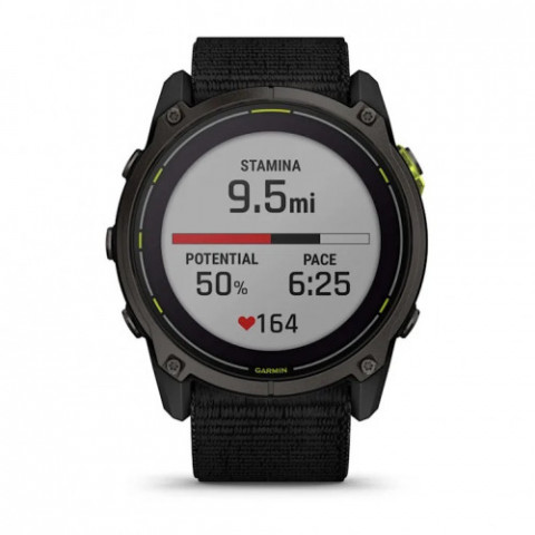 Смарт-годинник Garmin Enduro 3 Carbon Gray DLC Titanium with Black Nylon (010-02751-00)