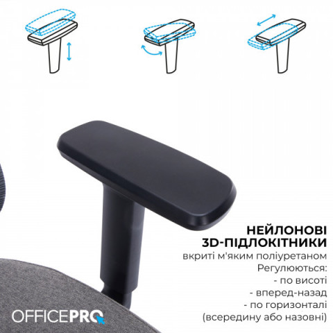 Крісло офісне OfficePro Skyline OC580-B-DG-DG Купити в Україні