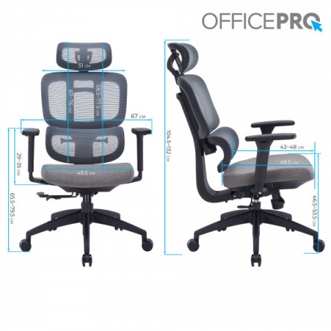 Крісло офісне OfficePro Skyline OC580-B-DG-DG Купити в Україні