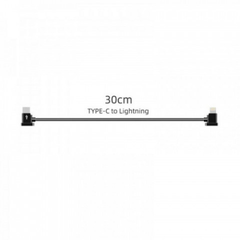 Кабель Goojodoq Type-C-Lightning для пульта квадрокоптера DJI Mavic Mini 2 3 Air 2 2S 0.3m Black (100500392440660-30TL)