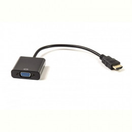 Кабель PowerPlant (CA910885) HDMI-VGA, 0.15м, чорний