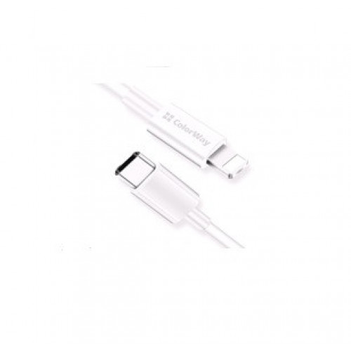 Кабель ColorWay USB-C-Lightning, 3.0А, 1м, White (CW-CBPDCL032-WH)