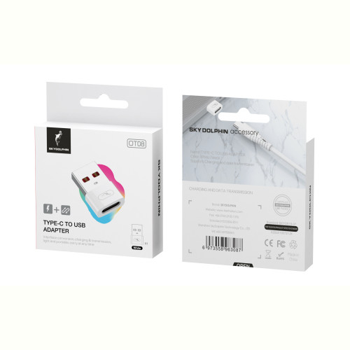 Перехідник SkyDolphin OT08 Mini Type-C - USB white (ADPT-00032)