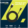 Кабель Lightning Canyon Charge & Sync USB-A to Lightning 2m Black (CNS-MFIC12B)