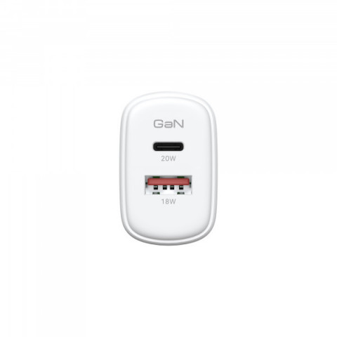 Мережевий зарядний пристрій ArmorStandart Poweraze 20W GaN Type-C + USB-A White (ARM87066)