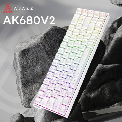 Ігрова магнітна клавіатура Ajazz AK680 V2 Ice Island Magnetic Switch (AK680-V2-I-S-W) Купити в Україні