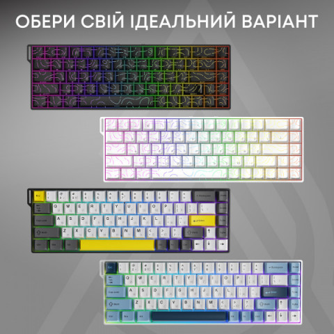 Ігрова магнітна клавіатура Ajazz AK680 V2 Ice Island Magnetic Switch (AK680-V2-I-S-W) Купити в Україні