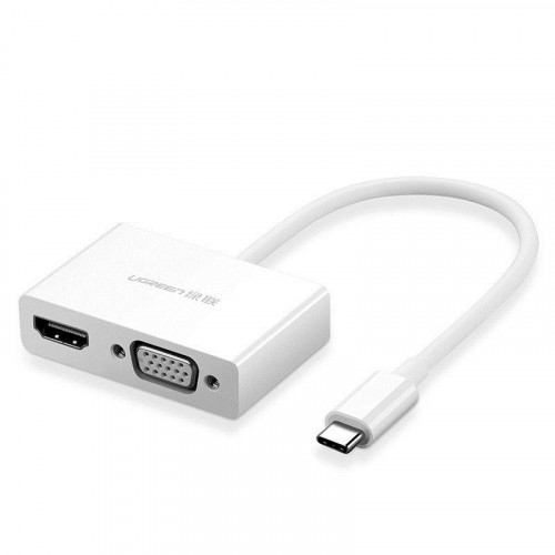 Адаптер Ugreen MM123 USB Type-C - HDMI+VGA, White (30843)