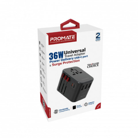 Зарядний пристрій Promate TripMate-36W Black