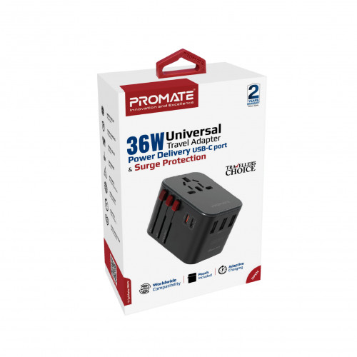 Зарядний пристрій Promate TripMate-36W Black