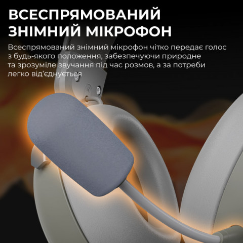Бездротова ігрова гарнітура Ajazz AHM08 MAX Gray White (AHM08-MAX-GW) Купити в Україні