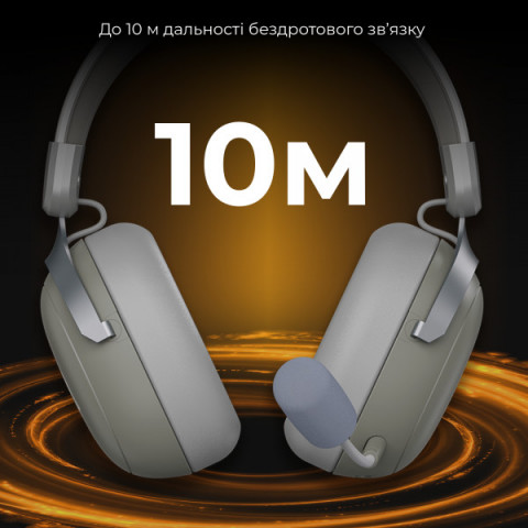 Бездротова ігрова гарнітура Ajazz AHM08 MAX Gray White (AHM08-MAX-GW) Купити в Україні