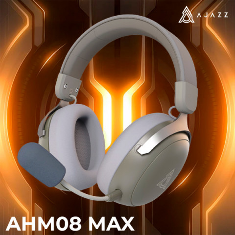 Бездротова ігрова гарнітура Ajazz AHM08 MAX Gray White (AHM08-MAX-GW) Купити в Україні