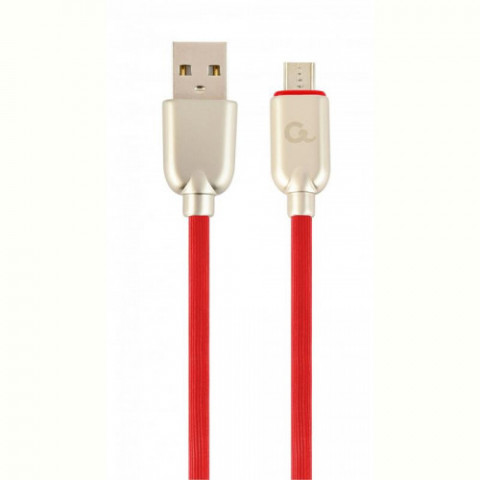 Кабель Cablexpert (CC-USB2R-AMmBM-1M-R) USB 2.0 A - microUSB, 2.1А, преміум, 1м, червоний