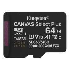 Карта пам`яті MicroSDXC 64GB UHS-I Class 10 Kingston Canvas Select Plus R100MB/s (SDCS3/64GBSP)