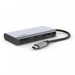 Концентратор USB Type-C Belkin 4in1 Multiport Dock USB, USB Type-C, HDMI Gray (AVC006BTSGY)