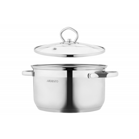 Каструля зі скляною кришкою Ardesto Gemini Bari, 3.2л, нержавіюча сталь