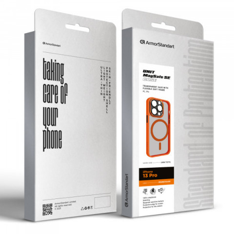 Чохол ArmorStandart Unit MagSafe SE для Apple iPhone 13 Pro Orange Black (ARM75379)
