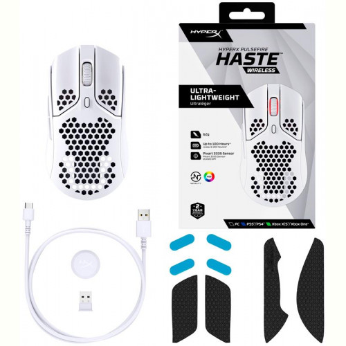 Миша бездротова HyperX Pulsefire Haste WL White (4P5D8AA)