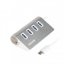 Концентратор USB Type-C Maxxter 4хUSB3.0 Silver (HU3С-4P-01)