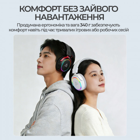 Бездротова ігрова гарнітура Ajazz AHM10 Max Black (AHM10-MAX-B) Купити в Україні