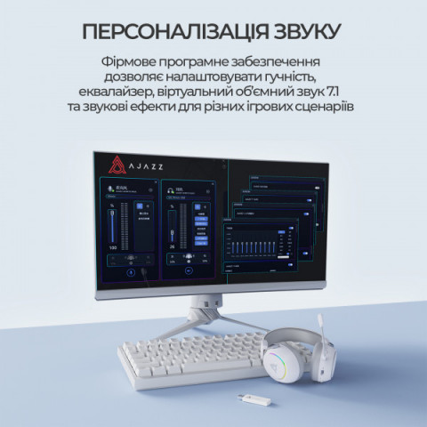 Бездротова ігрова гарнітура Ajazz AHM10 Max Black (AHM10-MAX-B) Купити в Україні