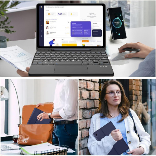 Чохол з бездротовою клавіатурою (TouchPad) BeCover для Samsung Galaxy Tab S6 Lite 10.4 SM-P610/SM-P613/SM-P615/SM-P619 Deep Blue (712362)