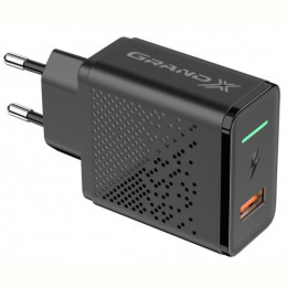 Мережевий зарядний пристрій Grand-X Quick Charge 3.0 (1хUSB, 18W) Black (CH-650)