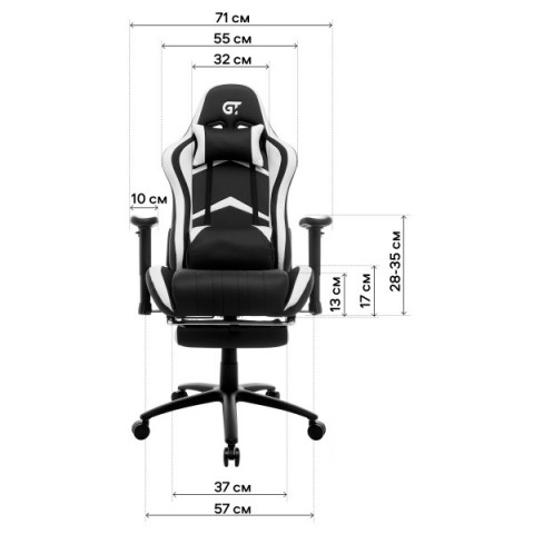 Геймерське крісло GT Racer X-2534-F Fabric Gray/Black Suede
