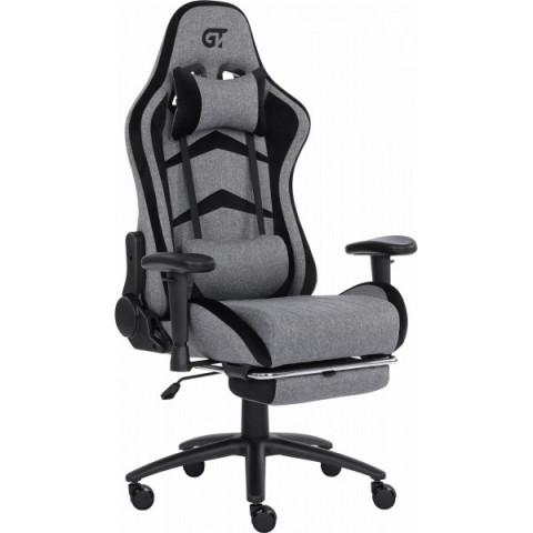 Геймерське крісло GT Racer X-2534-F Fabric Gray/Black Suede