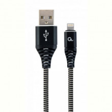 Кабель Cablexpert (CC-USB2B-AMLM-1M-BW) USB 2.0 A - Lightning, преміум, 1м, чорний