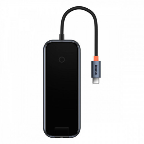 Type-C-Хаб Baseus AcmeJoy 5-Port Type-C HUB (Type-C to 2xUSB3.0 + USB2.0 + Type-C PD&Data + RJ45) dark gray Купити в Україні