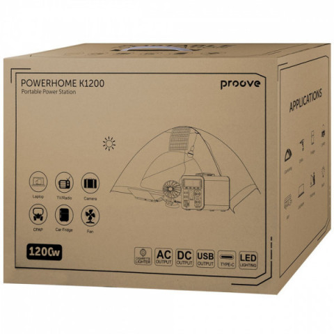 Портативна зарядна станція Proove PowerHome K1200 black Купити в Україні