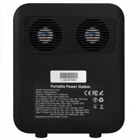 Портативна зарядна станція Proove PowerHome K1200 black Купити в Україні