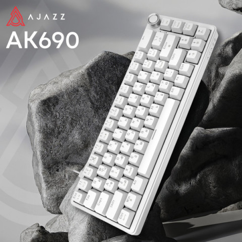 Дротова механічна клавіатура Ajazz AK690 Peach Mist Switch (AK690-PM-W) Купити в Україні