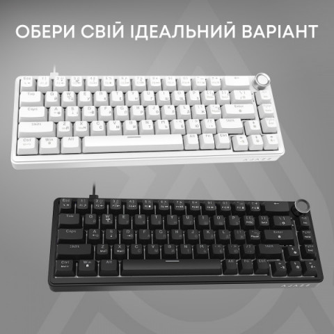 Дротова механічна клавіатура Ajazz AK690 Peach Mist Switch (AK690-PM-W) Купити в Україні