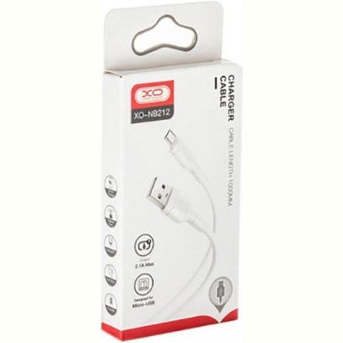 Кабель XO NB212 USB-microUSB 2.1A 1м White (XO-NB212m-WH)