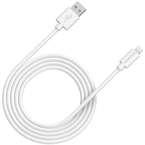 Кабель Lightning Canyon Charge & Sync USB-A to Lightning 2m White (CNS-MFIC12W)