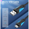 Кабель Vention USB-A 2.0 - microUSB B, 2 m, Black (VAS-A04-B200-N)