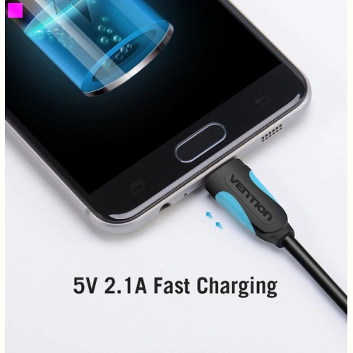 Кабель Vention USB-A 2.0 - microUSB B, 2 m, Black (VAS-A04-B200-N)