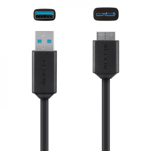 Кабель Belkin USB-A 3.0 - MicroUSB 3.0 (5Gbps) 0.9 м Black (F3U166bt03-BLK)