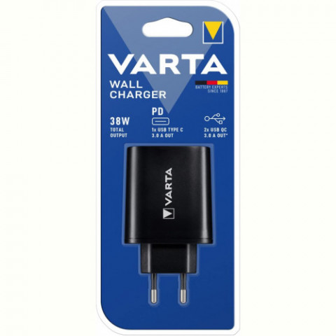 Зарядний пристрій Varta Wall Charger 38W Black (57958101401)