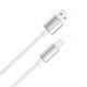 Кабель ColorWay USB - Lightning (M/M), zinc alloy braided, 3А, 2 м, White (CW-CBUL099-WT)