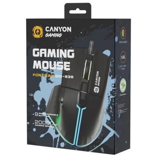 Миша Canyon Fortnax GM-636 RGB USB Black (CND-SGM636B)